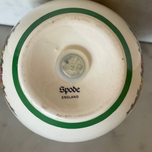 SPODE Christmas Tree Pompadour Hanging Porcelain Ball Vintage - Picture 4 of 11